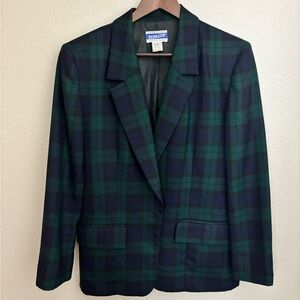 Vintage Pendleton tartan blazer.  Pure virgin wool.